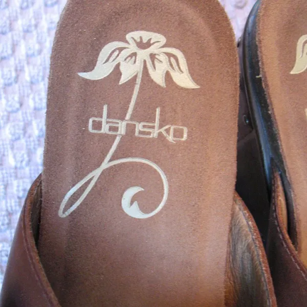 Dansko Womens 7 Fern Leather Platform Wedge Buckle Sandals Shoes - Image 7