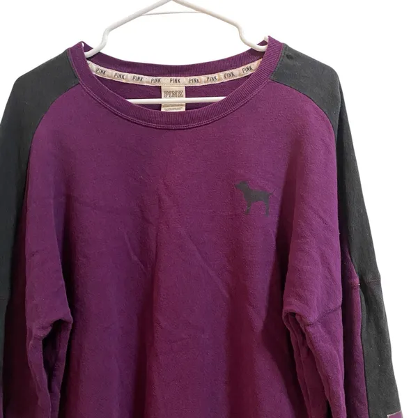 PINK Victoria's Secret Spell‎ Out purple long sleeve graphic sweater Pullover - Image 3