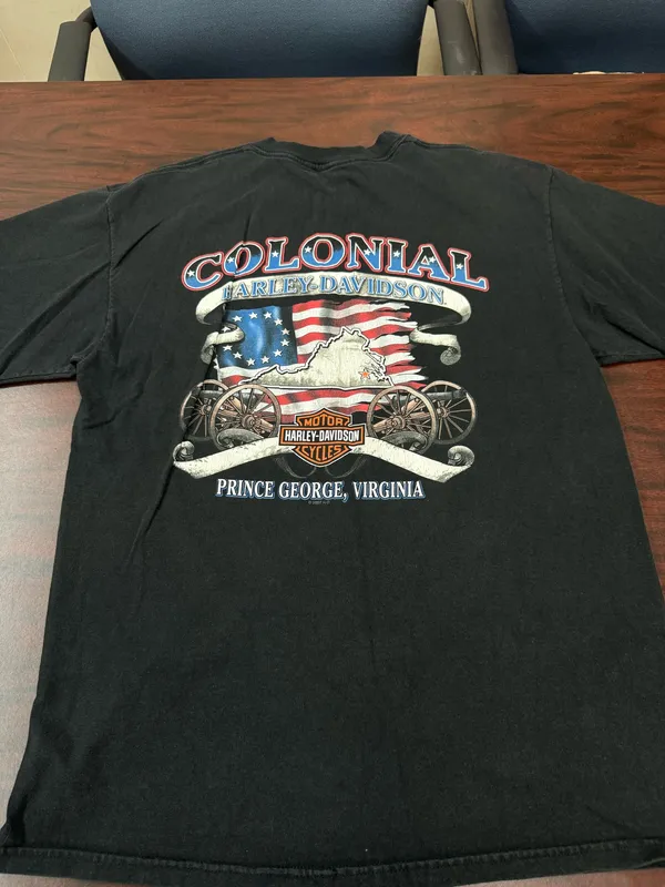 Harley-Davidson Colonial- Prince George, Virginia Black Short Sleeve Graphic Tee - Image 3