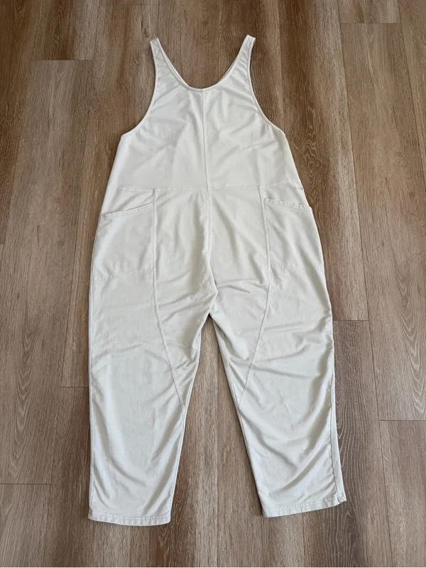 Prana Mindful Movement Jumpsuit Organic Cotton Blend Almond Size Large - Image 2