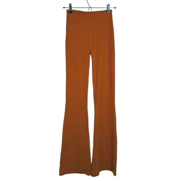 Lululemon Groove Super High Rise Flared Nulu Pants Size 4 Brown Yoga Pilates Gym - Image 2