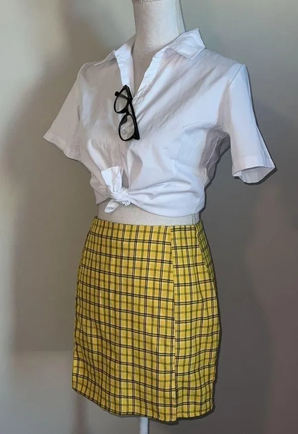Clueless School Girl Plaid Skirt Set - Image 4