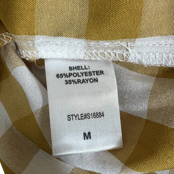 Mustard Seed Gingham Tiered Babydoll Dress Mustard Yellow Farmhouse Size M - Image 5