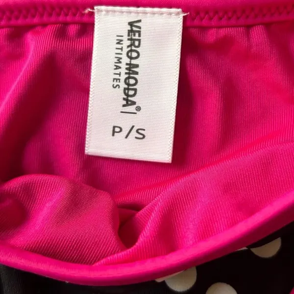 y2k Women's Pink and Black Bikini bottoms size small - Image 2