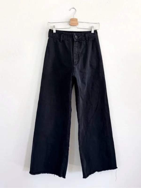 ZARA The Marine Straight Jeans in Black Size 6 - Image 9