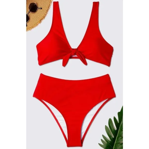 NWT Womens Phurro High Cut Bikini High Waist Tummy Control 2 Piece Swimsuit - L - Image 2