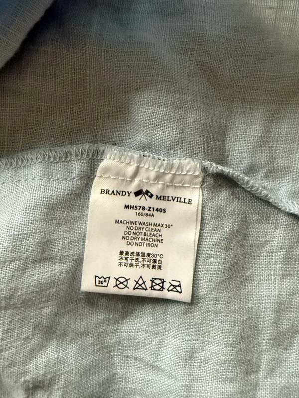 Brandy Melville Tank Top Blue button front  - Image 3
