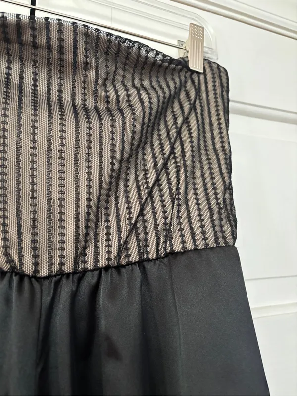 Japanese Weekend San Francisco Maternity‎ Black Strapless Satin Dress Size Small - Image 6