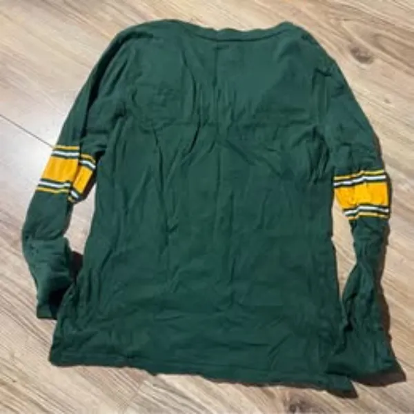 Small Green Bay Packers lace up long sleeve shirt #NFL #Packers #237 - Image 2