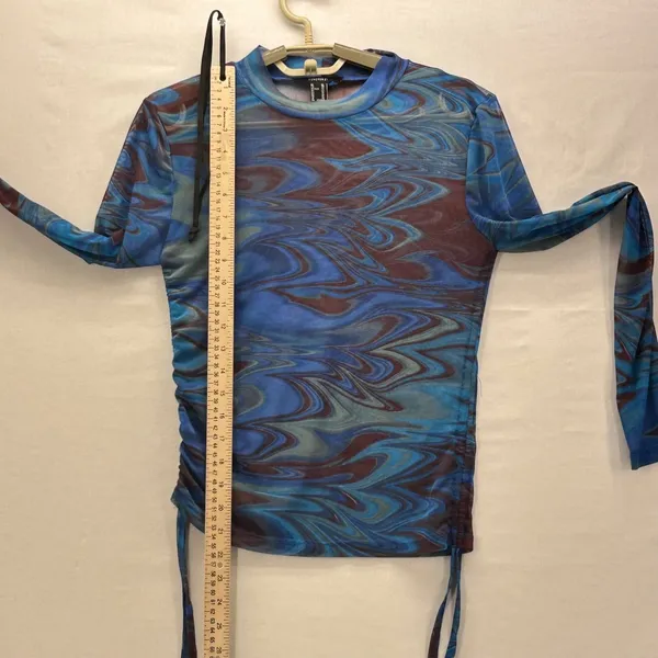 Vintage Forever 21‎ Sheer Top Blue XL - Image 11