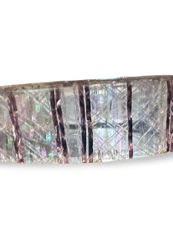 Unique Vintage Iridescent Clear and Lavender Lucite Bangle/Cuff Bracelet - Image 5