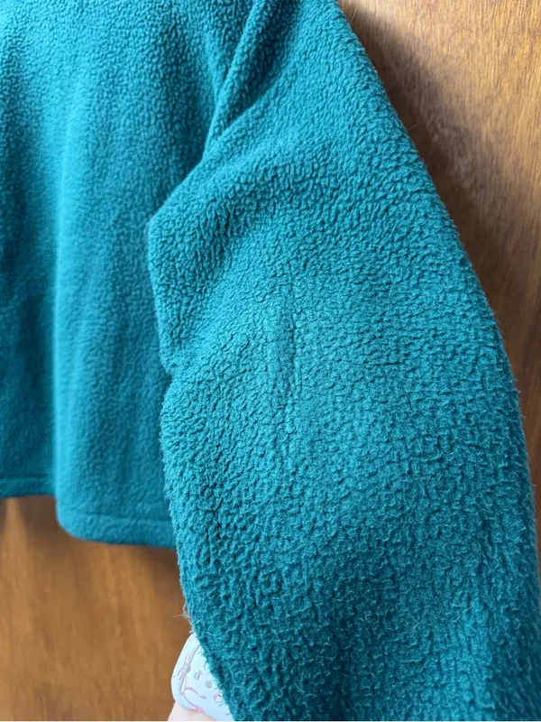 Wilo The Label Cozy Cosy Fleece Pullover Sweatshirt Teal/Marigold Green XS - Image 6
