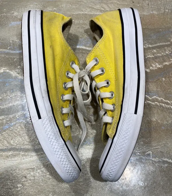 All Star Low Tops Lace Up Yellow Sneakers Women’s 8 (Please Read Description) - Image 2