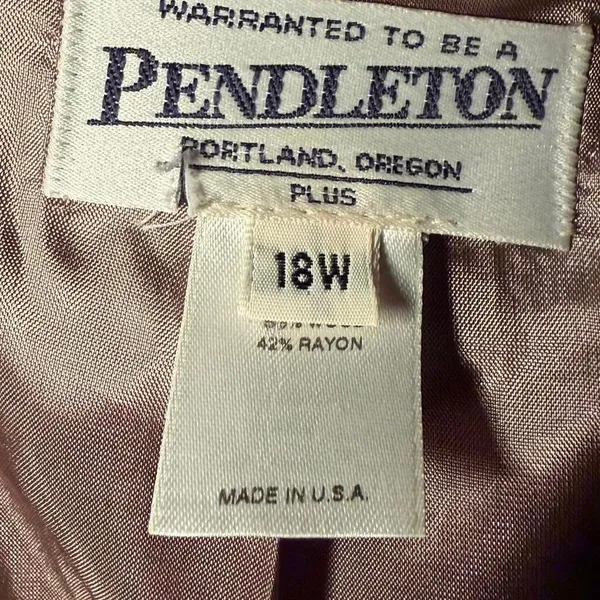 Pendleton Blazer Jacket Brown 18W Wool Blend‎ Classic Professional Work Office - Image 2