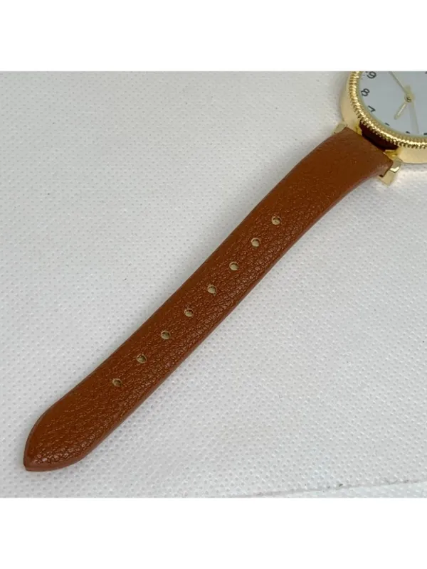 Accutime gold tone women’s watch watch 32mm quartz analog brown leather running - Image 5