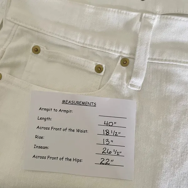 NWT!! J. CREW '96 Slim Wide Jeans Retro Raw Hems Solid White Preppy Frayed 33 - Image 15