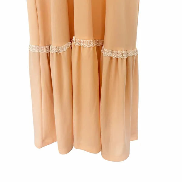 Vintage Peach Prairie Maxi Dress Lace Boho Cottagecore Sz S - Image 4