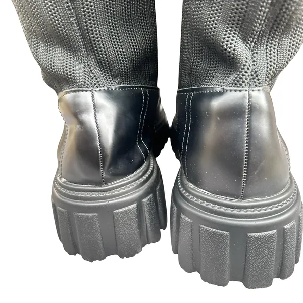 Cuccoo EU 40 Black Knee High Sock Boots Chunky Platform Lug Sole Y2K - Image 7