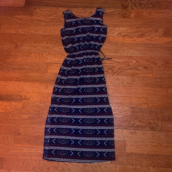 Blue, red white long dress Blue Size M - Image 2