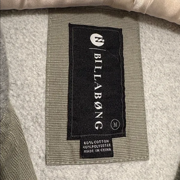 Billabong Gray and Olive Hoodie Women’s Workwear Medium - Image 2