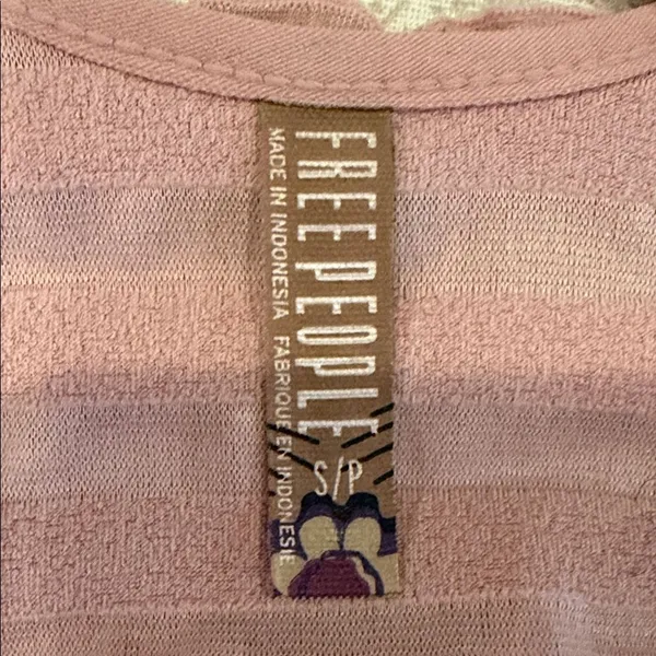 Free People Pink Ruffled Adjustable Strap Long Tank Top Women’s Small - Image 5