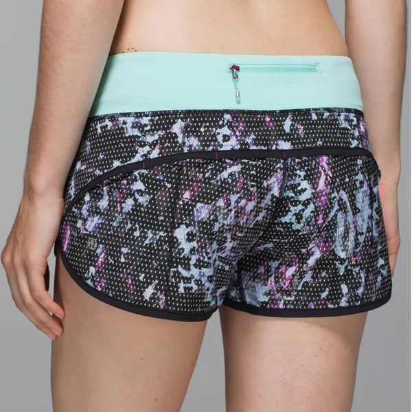 Lululemon Run: Speed Short *4-way Stretch Floral Sport Tranquil Blue Size 6 - Image 8
