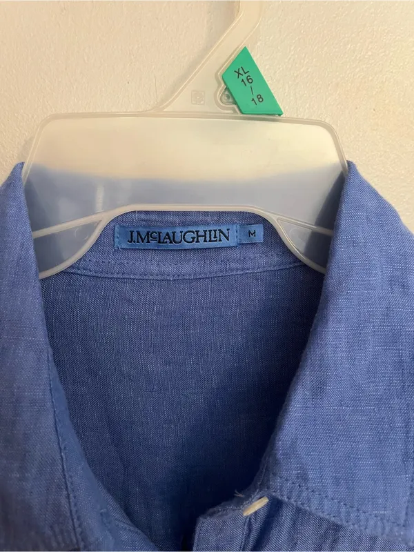 Women's Relaxed Blue Linen Button - Image 4