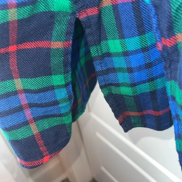 Aerie Oversized Plaid Blue Button Down Shirt Size Small - Image 4