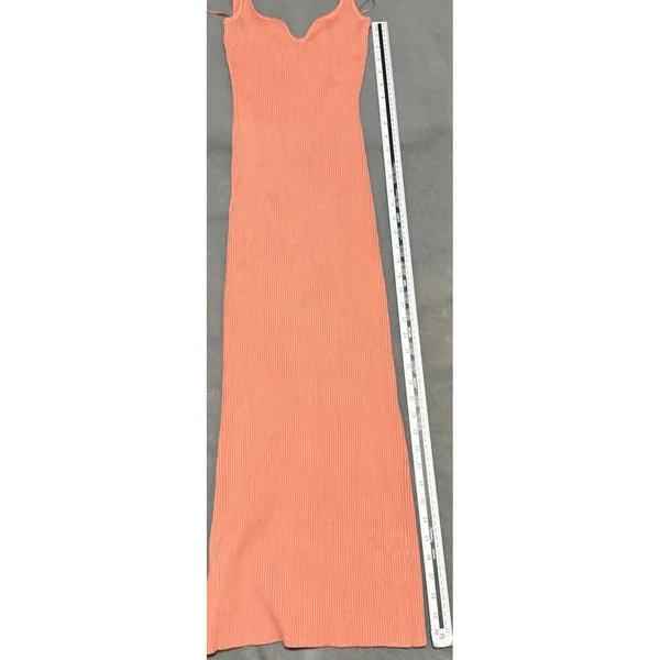 Beige‎ Botany Maxi Dress Ribbed Knit Bodycon Small Rust Orange - Image 4