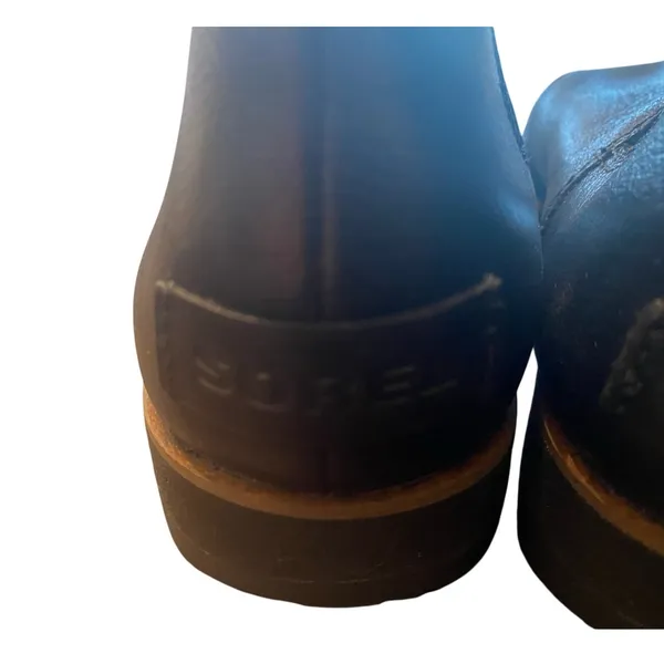 Sorel Black Leather Chelsea Ankle Boots Lug Sole‎ Women’s 7.5 Normcore Comfort - Image 4