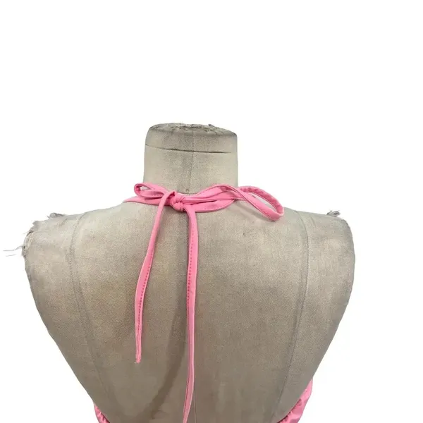 White Fox Boutique The Long Run Mini Dress Pink Halter Bodycon Size XL‎ - Image 9