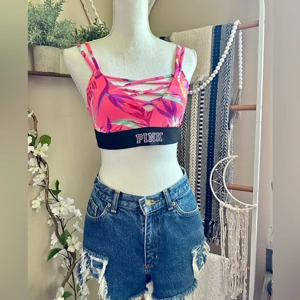 Victorias Secret PINK Ultimate Unlined Neon Strappy Bralette - Image 3