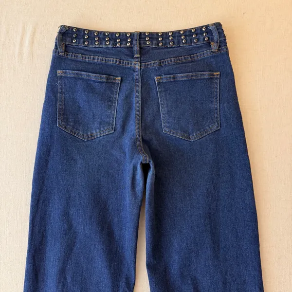Vigoss Studded Wide Leg Jeans Womens 3/26 Blue - Image 15