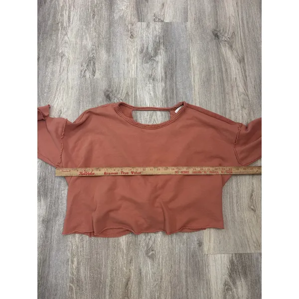 Aerie Weekend Pretty‎ Back Sweatshirt Women Terracotta Twist Back Cotton Size XS - Image 6