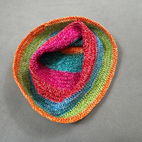 Handmade Crochet Bucket Hat Colorful Striped Knit Hippie Boho Women Vibrant Y2K - Image 4