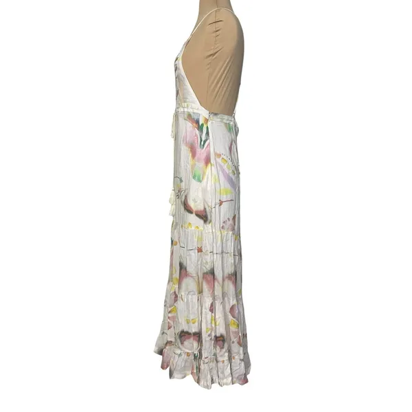 FREE PEOPLE Sounds Of Spring Jumper Watercolor Floral Maxi Dress Size XS - Image 12