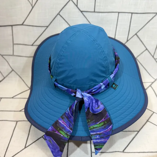 Sunday Afternoons Sun Hat One Size Teal Blue Floral Sash Wide‎ Brim Hiking Hat - Image 3
