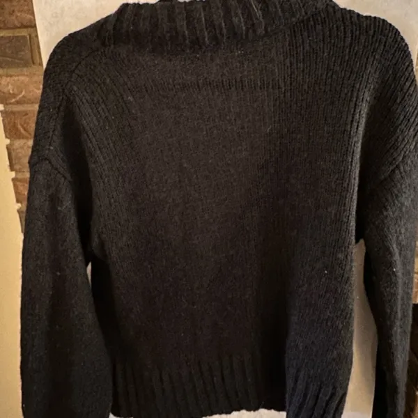 By Anthropologie Chunky Knit Cropped Cardigan Sweater Wool Blend Women's Small - Image 3