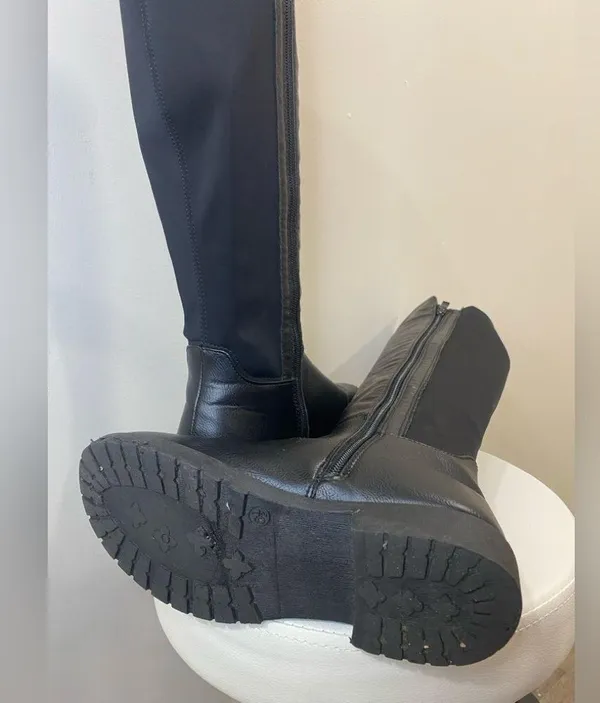 Wanted womens Black faux Leather Knee-High Boots - Image 5