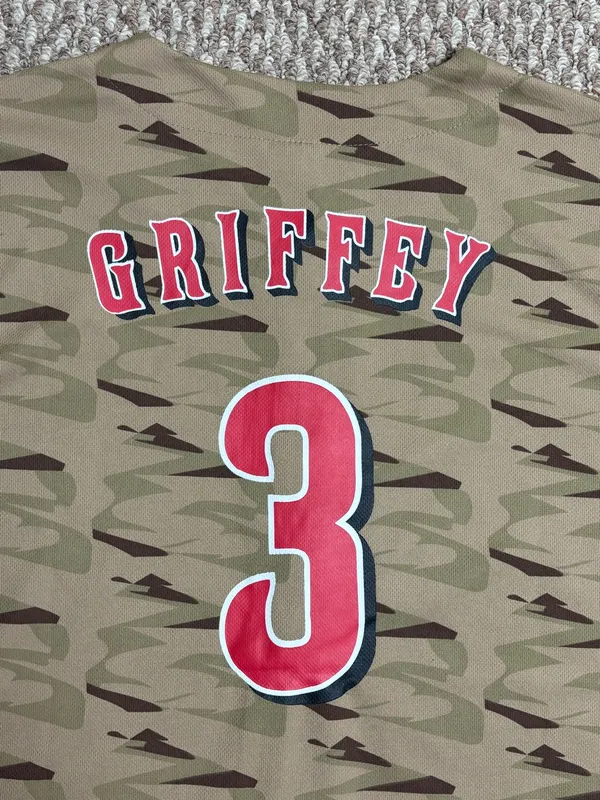 Cincinnati Reds Camouflage Ken Griffey Jr #3 MLB Jersey - Image 4