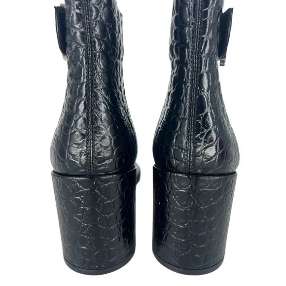 Christian Louboutin Croc Embossed Chelsea Boot 70 Calf Leather in‎ Black Size 37 - Image 13