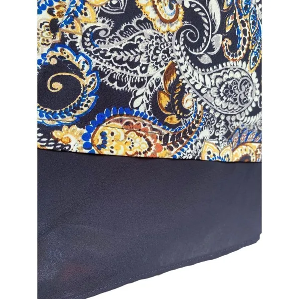 Karen Kane size small paisley black and yellow womens blouse - Image 3