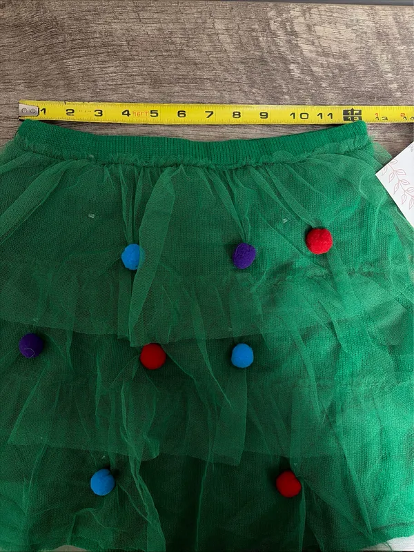 Planet Gold New! Green Tulle Skirt with Colorful light up Pom Poms size S - Image 11