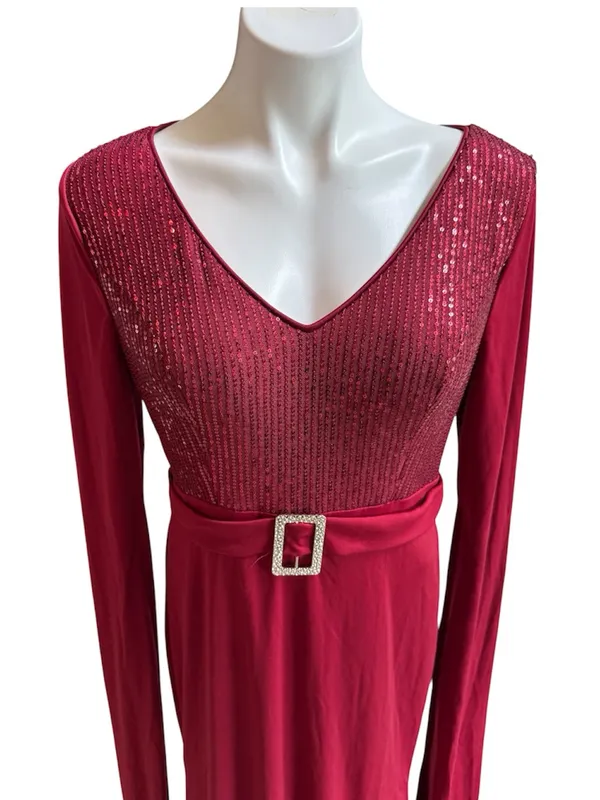 Giffniseti Mermaid Trumpet Floor Length Dress Maroon Large NWT - Image 5