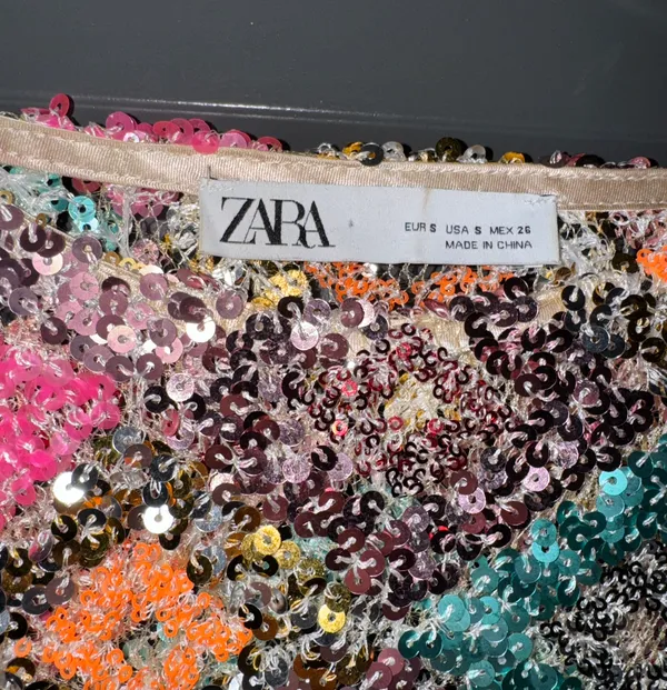 ZARA Sequin Long Sleeve Top - Image 2
