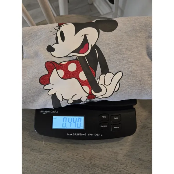 Disney Minnie Mouse Long Sleeve Ringer Shirt Womens M Grey Red Sparkle Graphic - Image 11