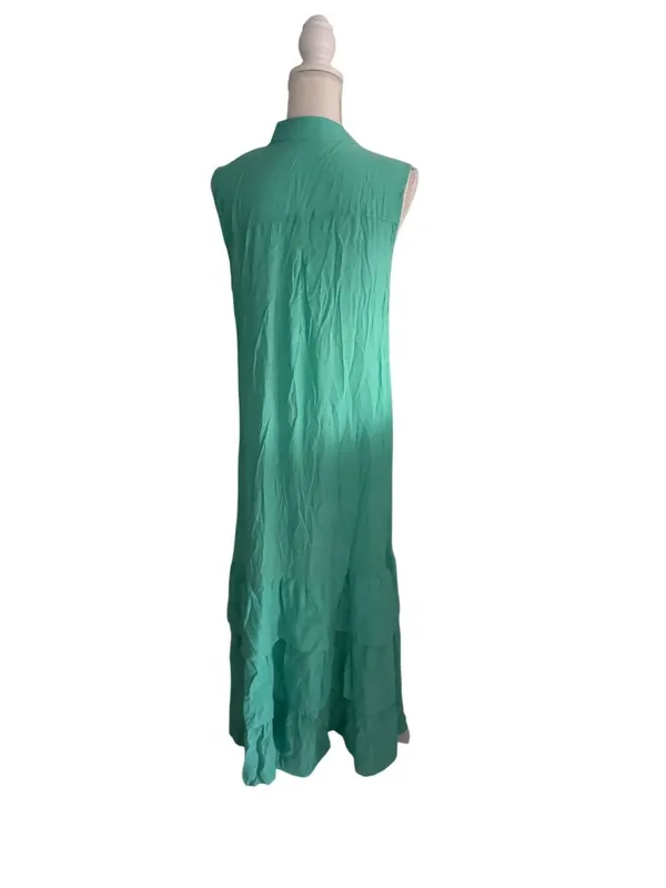 HIRUS Green Button Down Maxi Dress Size Large - Image 6