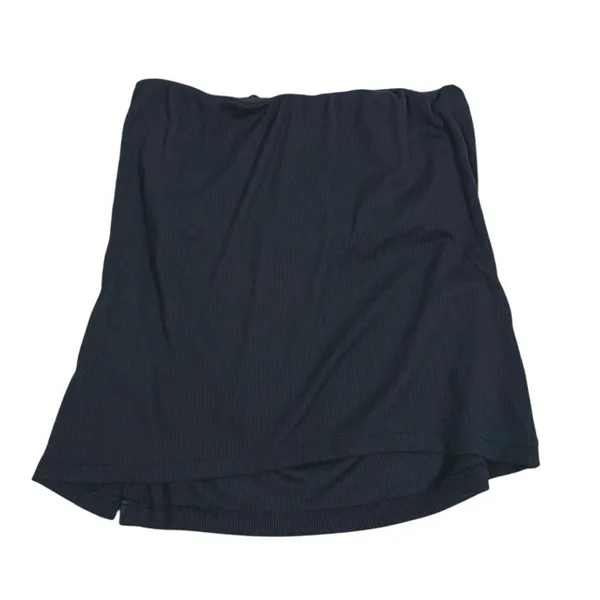 Abercrombie & Fitch Ribbed Strapless Top Slit Size S Black Minimal Y2K Going Out - Image 3
