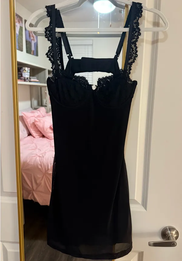 Edikted Rosine Lacey Cupped Mesh Mini Dress - Image 2