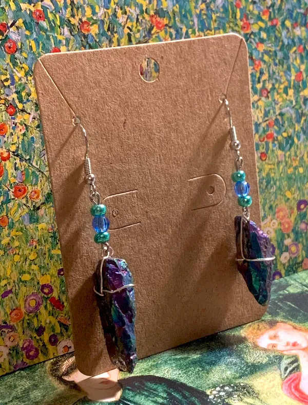 Crystal Earrings Silver - Image 2
